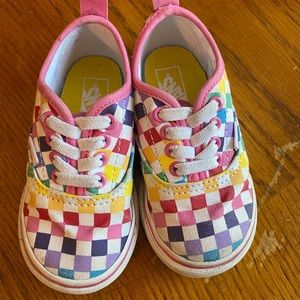 Rainbow Check Vans Toddler Size 6